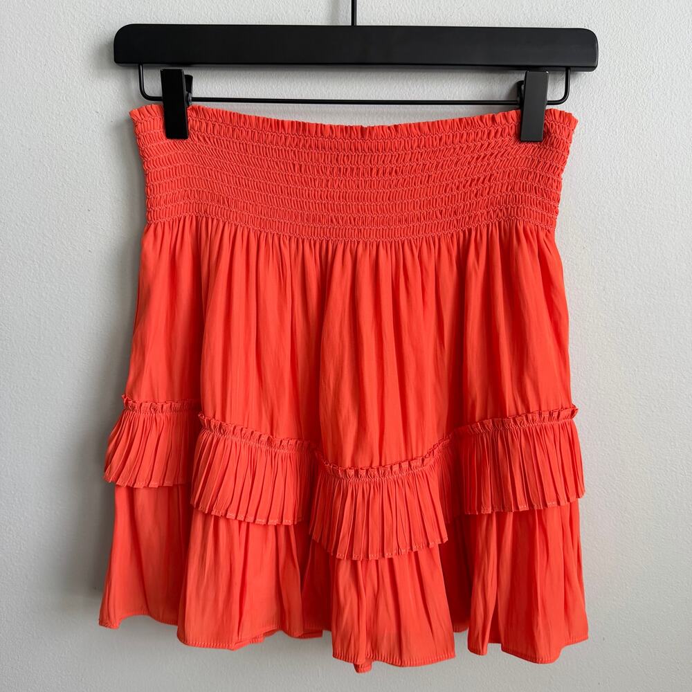 Ramy Brook Wendy Tiered Mini Skirt in Poppy Size Medium - Picture 3 of 9
